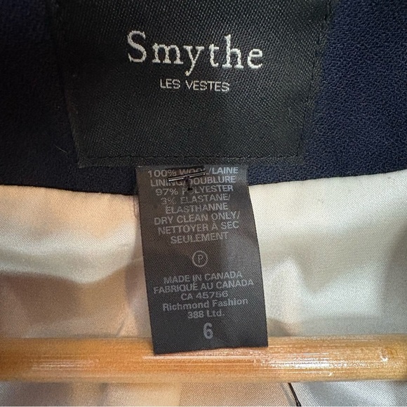 Smythe Duchess Blazer Size 8 Navy Single Breasted Wool Brass Buttons $725 - Picture 11 of 14